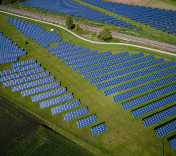 A row of solar panels