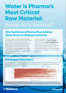 Healthcare and pharma water stress resource